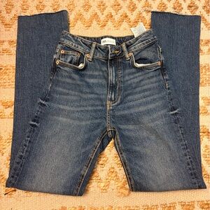 Zara Straight Leg High Waisted Jeans